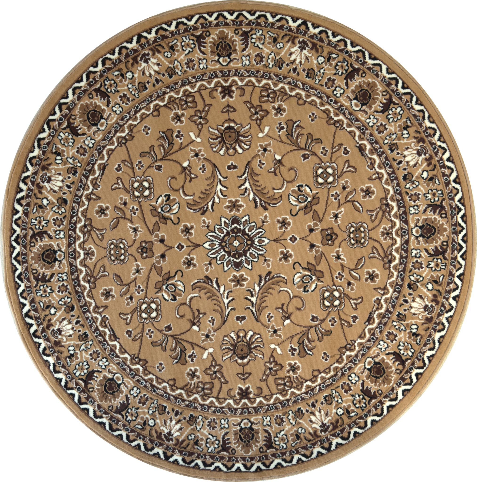 Nain Klassiek - Rond - Laagpolig Oosters Vloerkleed - Vintage Tapijt - Beige