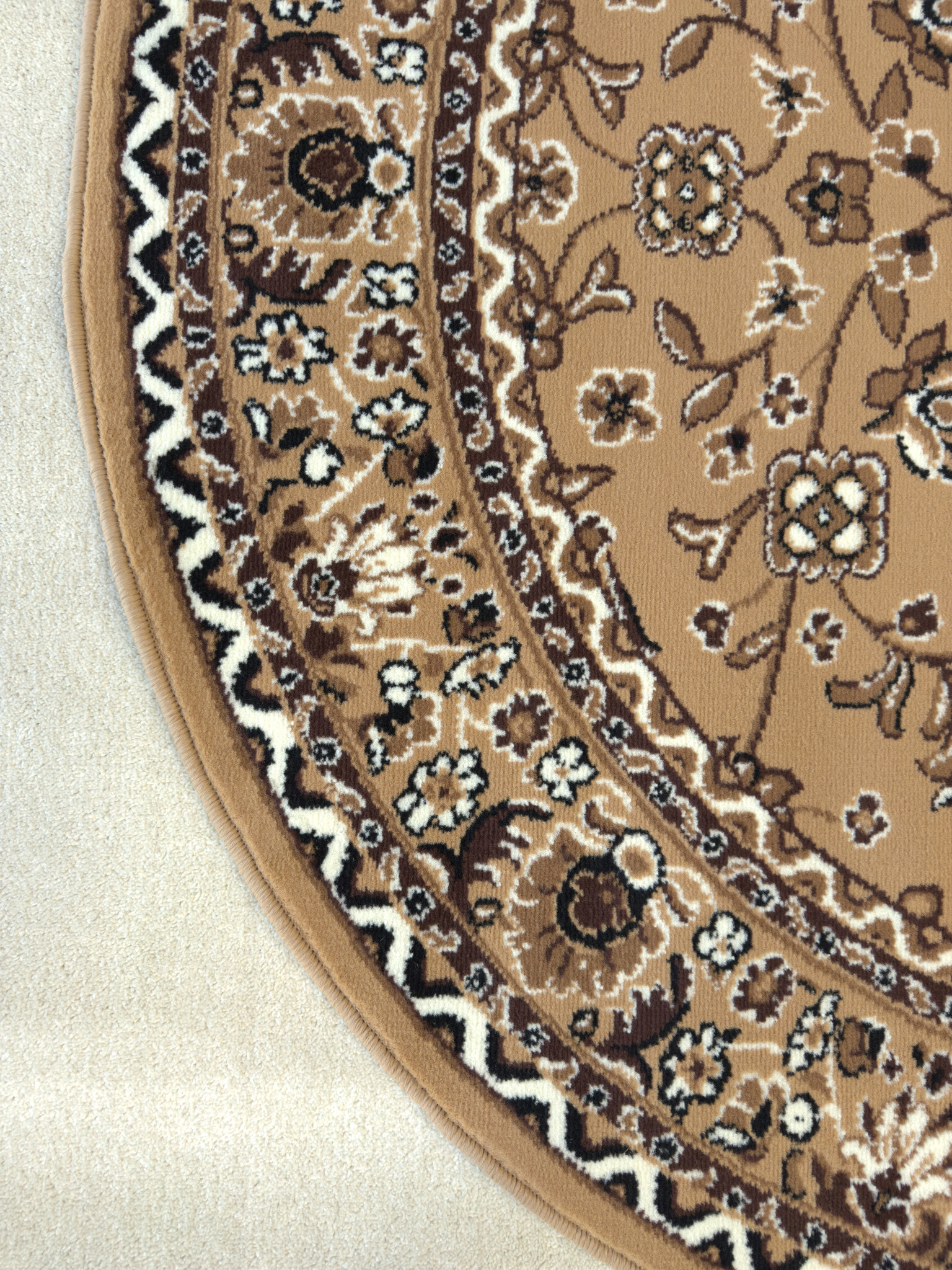 Nain Klassiek - Rond - Laagpolig Oosters Vloerkleed - Vintage Tapijt - Beige