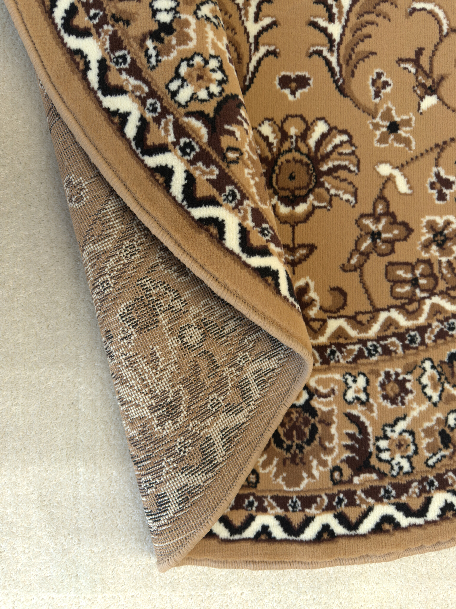 Nain Klassiek - Rond - Laagpolig Oosters Vloerkleed - Vintage Tapijt - Beige