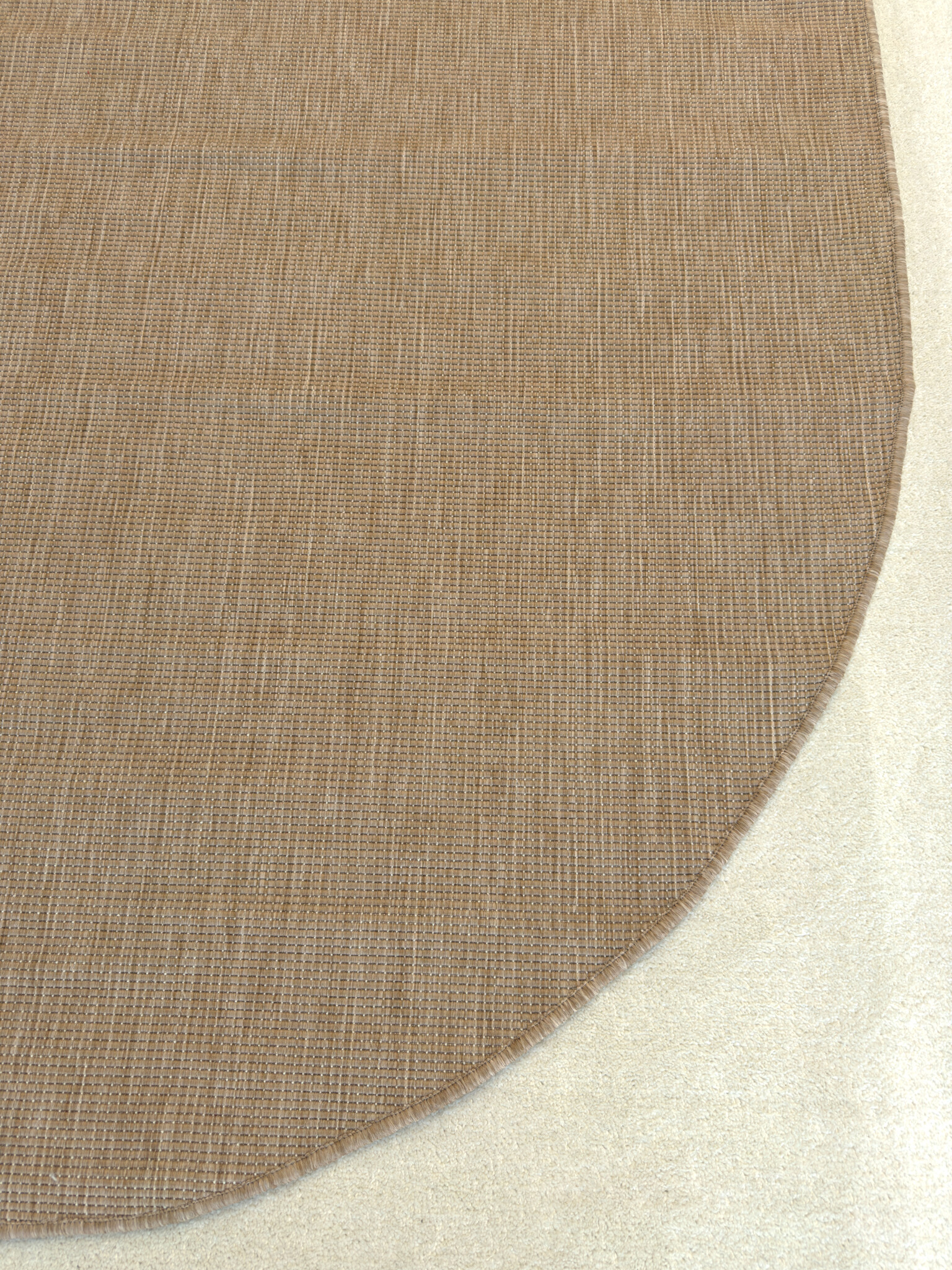 Brussels Uni Buitenkleed – Ovaal - Effen Indoor & Outdoor Vloerkleed – Tuinkleed, Balkonkleed – Jute Beige