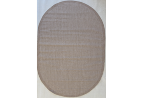 Brussels Kader Buitenkleed – Ovaal - Effen Indoor & Outdoor Vloerkleed – Tuinkleed, Balkonkleed – Jute Beige
