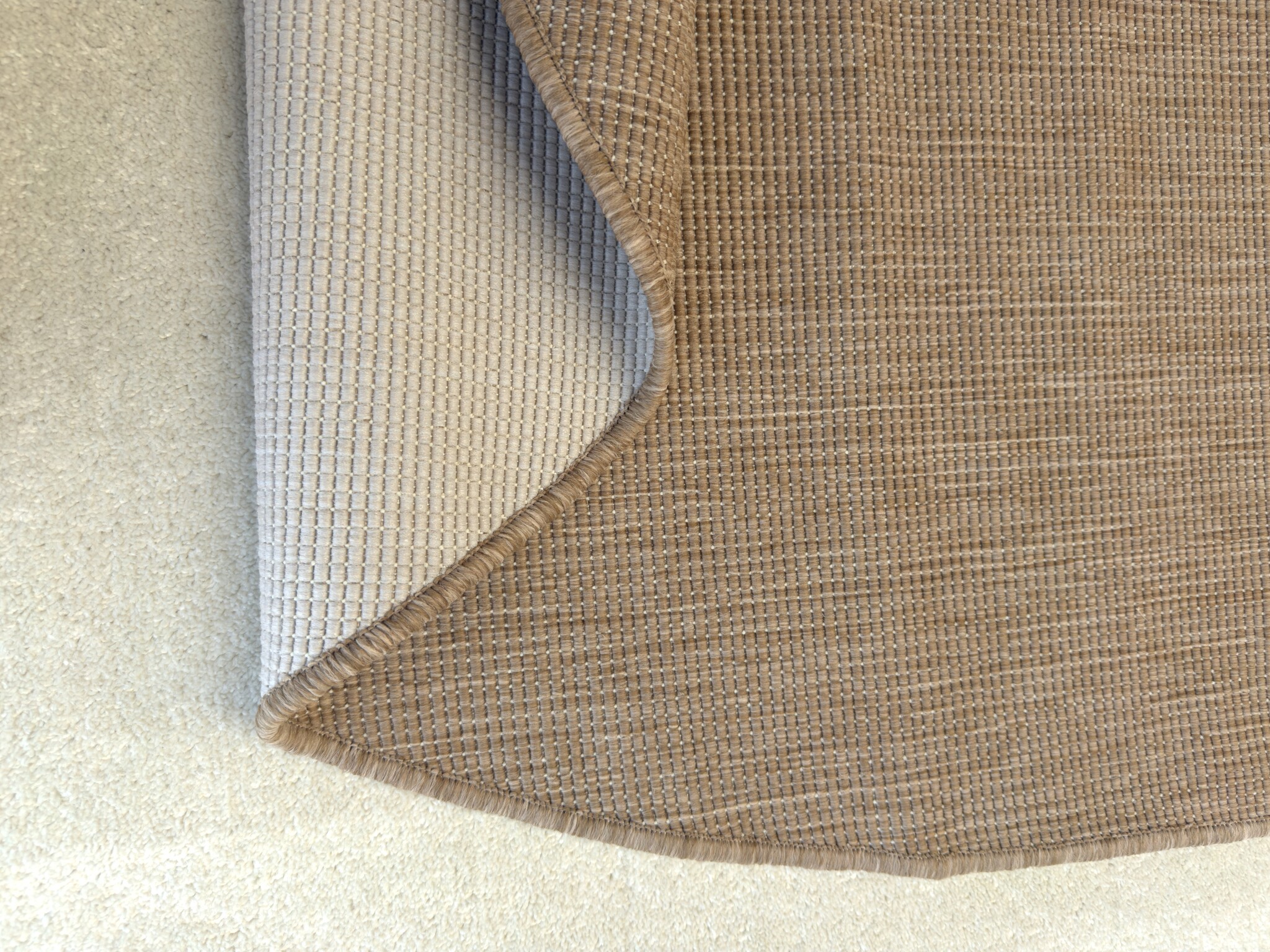 Brussels Uni Buitenkleed – Ovaal - Effen Indoor & Outdoor Vloerkleed – Tuinkleed, Balkonkleed – Jute Beige