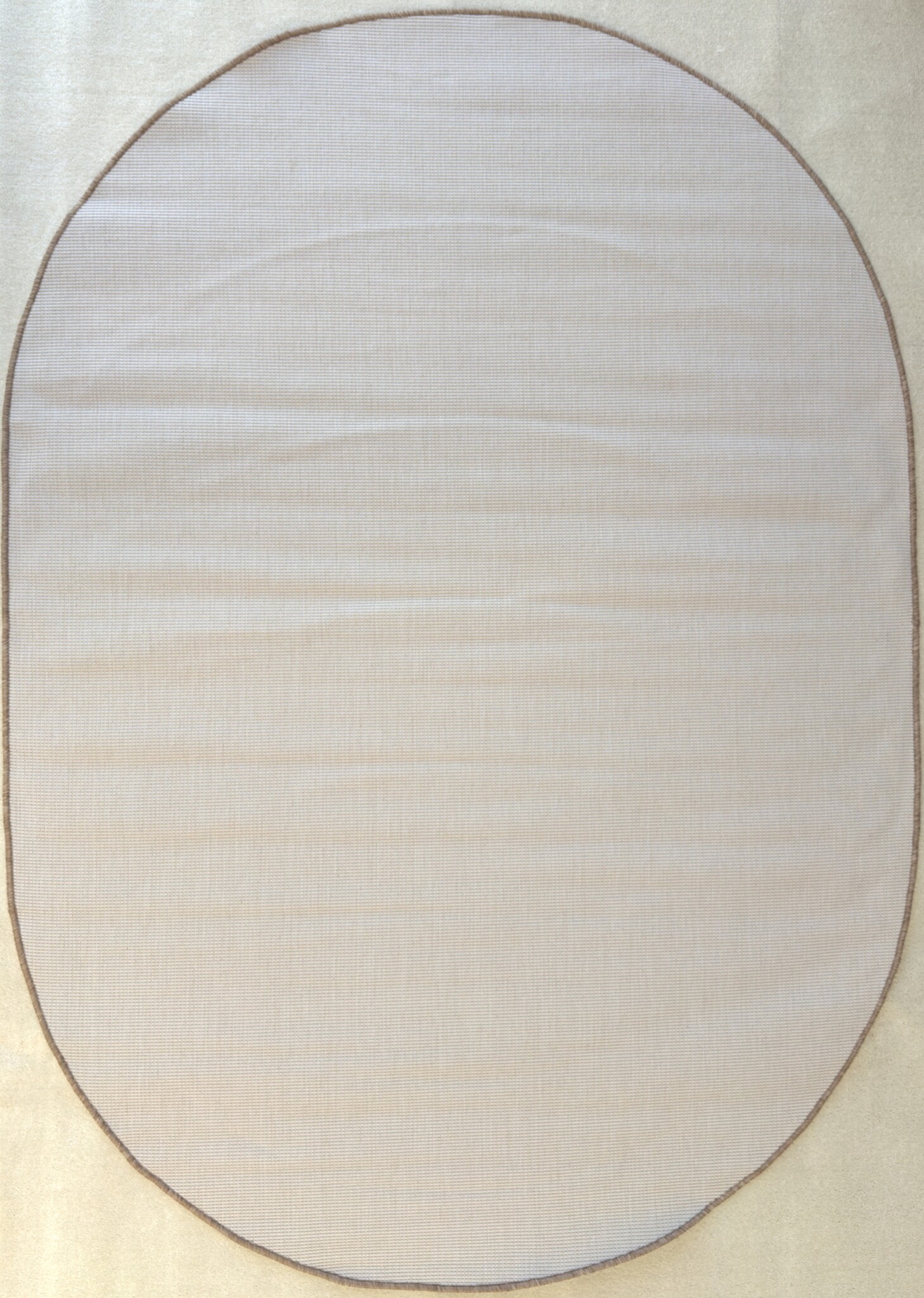 Brussels Uni Buitenkleed – Ovaal - Effen Indoor & Outdoor Vloerkleed – Tuinkleed, Balkonkleed – Jute Beige