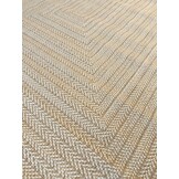 Brussels Vintage Buitenkleed – Vierkant - Indoor & Outdoor Vloerkleed – Tuinkleed, Balkonkleed – Jute Beige Wit