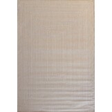 Brussels Vintage Buitenkleed – Vierkant - Indoor & Outdoor Vloerkleed – Tuinkleed, Balkonkleed – Jute Beige Wit