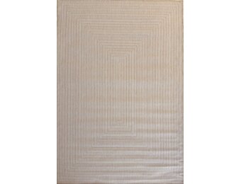 Brussels Vintage Buitenkleed – Vierkant - Indoor & Outdoor Vloerkleed – Tuinkleed, Balkonkleed – Jute Beige Wit