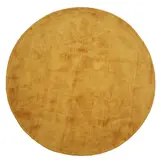 Outlet - Milan Königlich Viscose Vloerkleed Rond Laagpolig Mosterdgeel