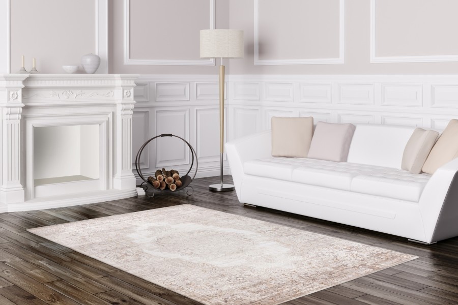 Paris Antik Laagpolig Velvet Vloerkleed Taupe/Beige
