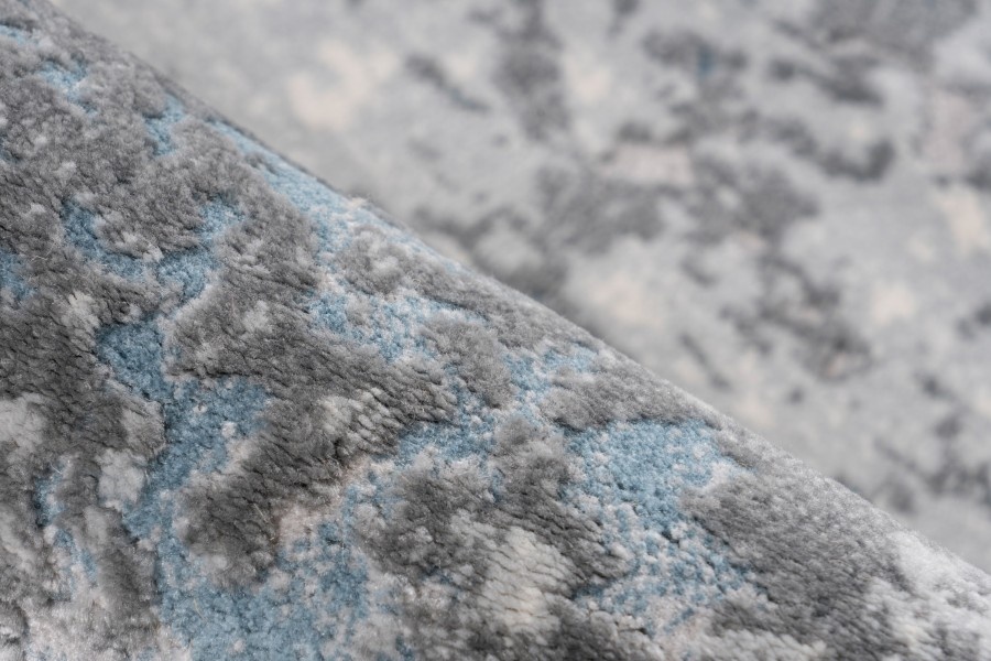 Paris Fashion - Designer Vloerkleed - Laagpolig, Luxe 3D Effect, Velours, Polyester - Blauw