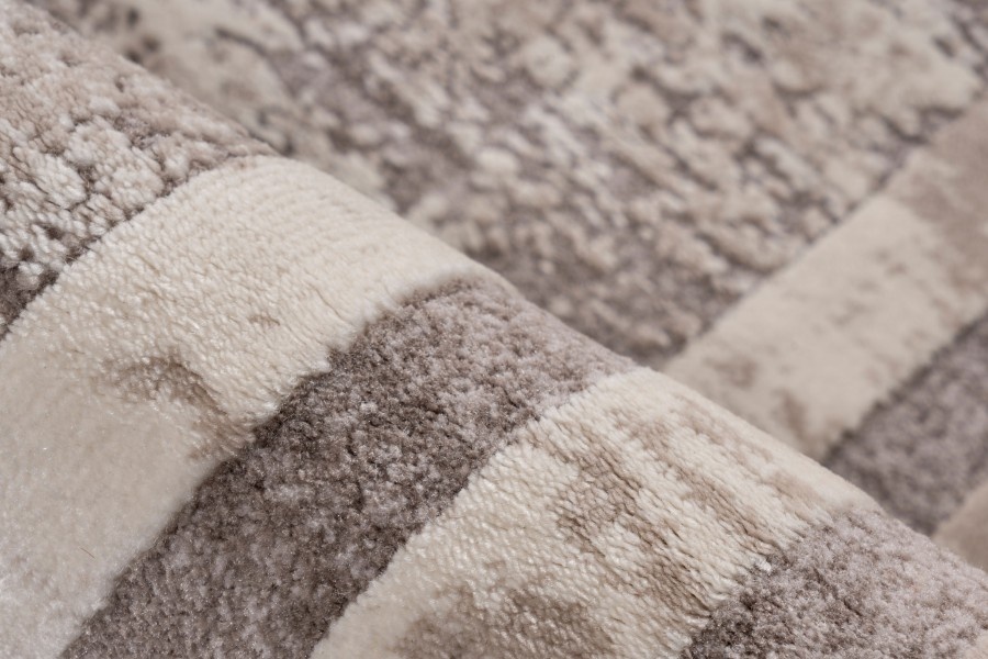 Paris - Designer Vloerkleed - Laagpolig, Luxe 3D Effect, Velours, Polyester - Taupe