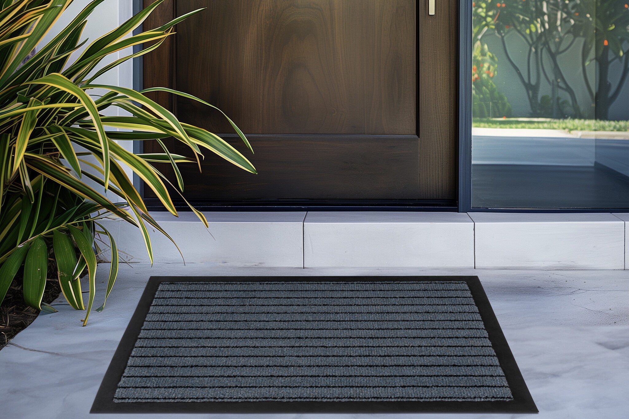 Droogloopmat Breda - Deurmat Binnen – 100% Polyamide, Sterk & Duurzaam - Grijs