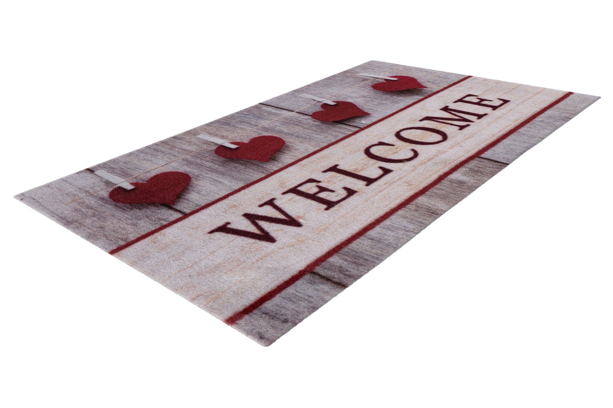 Wasbare Deurmat Binnen – Welcome – Anti-slip & Absorberend, Voor Hal of Entree - Rood