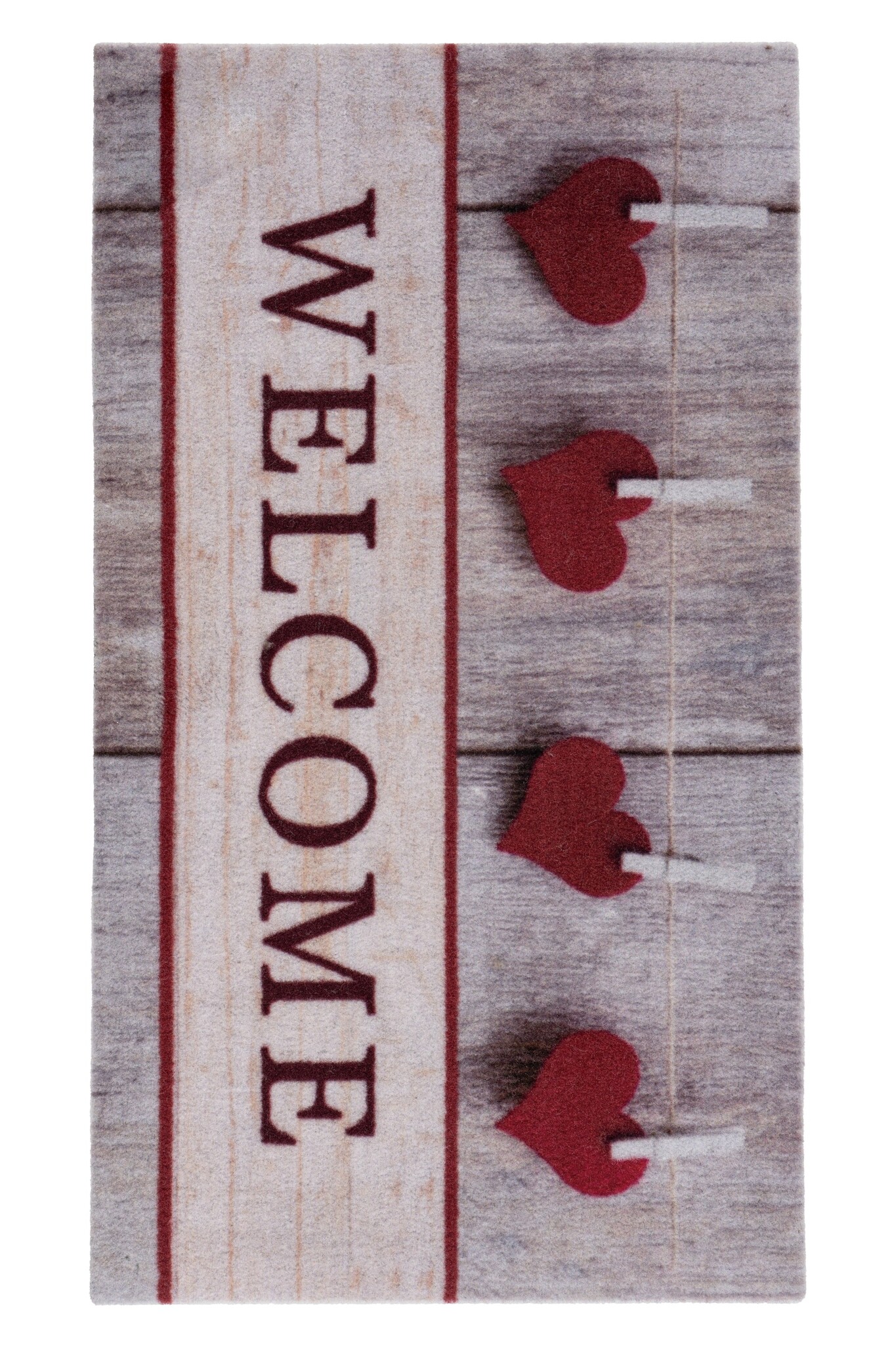Wasbare Deurmat Binnen – Welcome – Anti-slip & Absorberend, Voor Hal of Entree - Rood