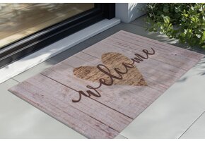 Wasbare Deurmat Binnen – Welcome – Anti-slip & Absorberend, Voor Hal of Entree - Beige