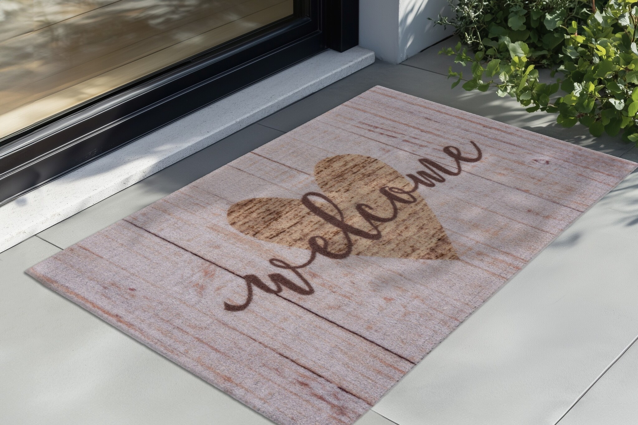 Wasbare Deurmat Binnen – Welcome – Anti-slip & Absorberend, Voor Hal of Entree - Beige