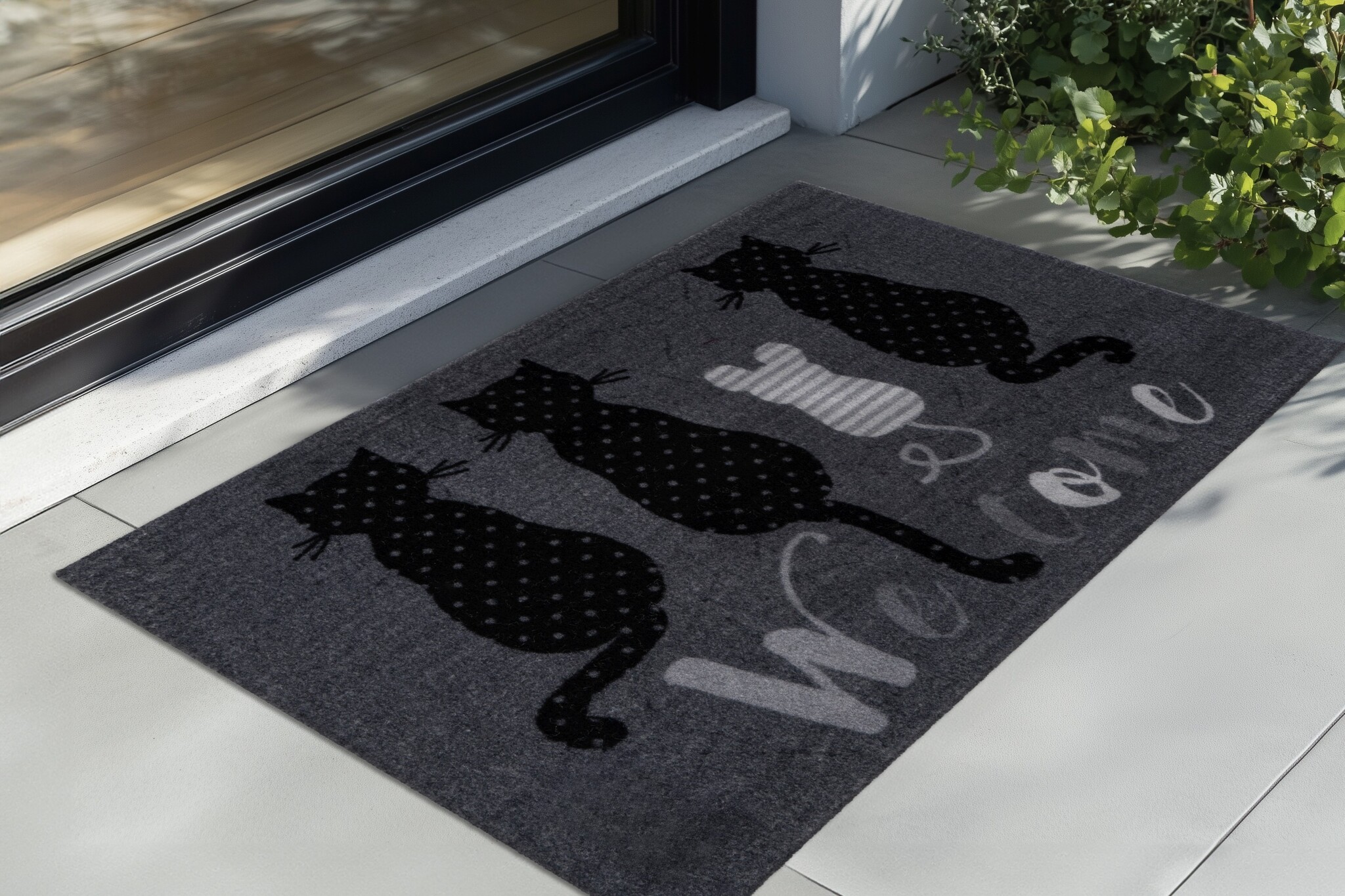 Wasbare Deurmat Binnen – Welcome – Anti-slip & Absorberend, Voor Hal of Entree - Grijs