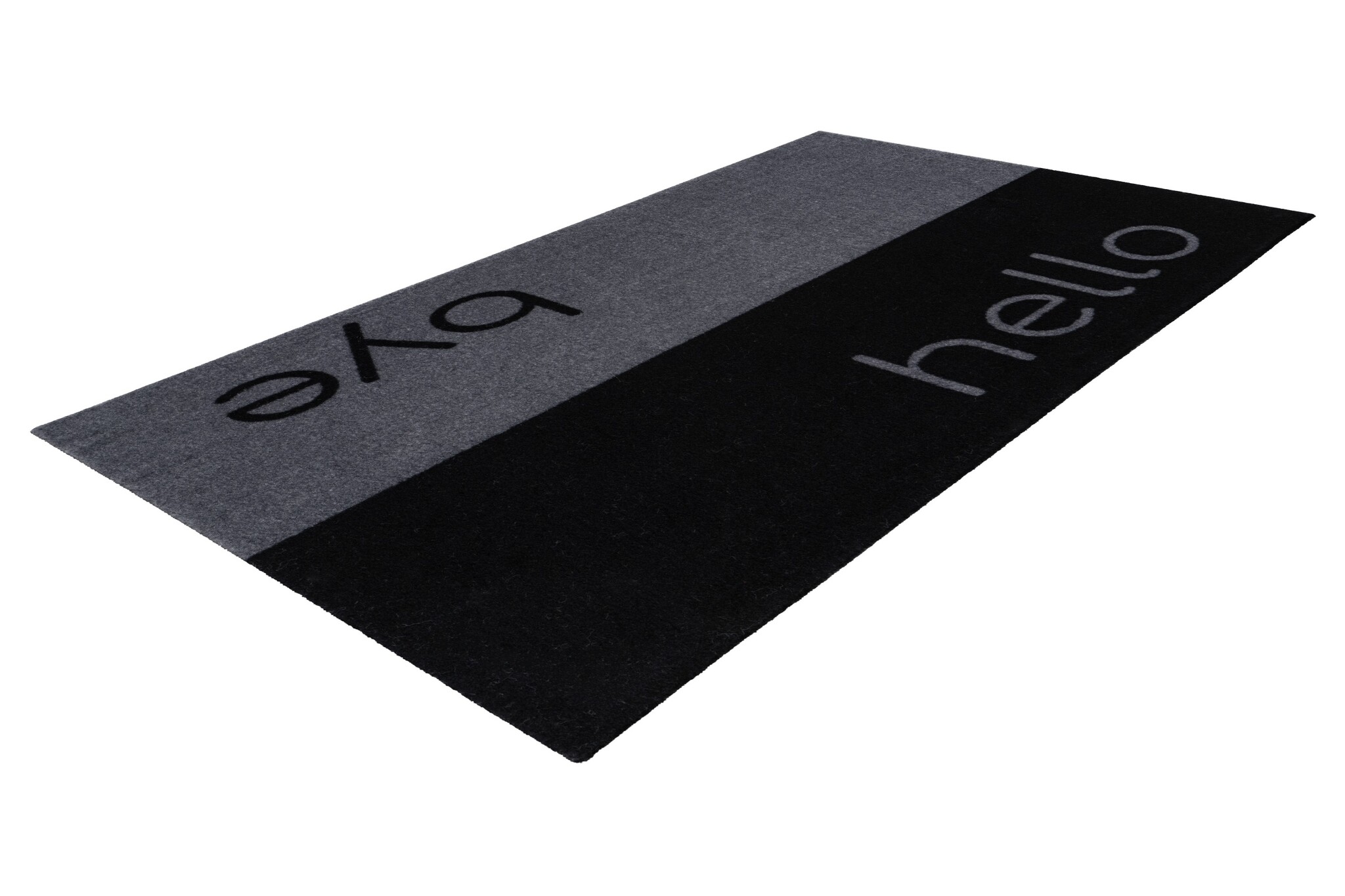 Wasbare Deurmat Binnen – Hello / Bye – Anti-slip & Absorberend, Voor Hal of Entree - Zwart