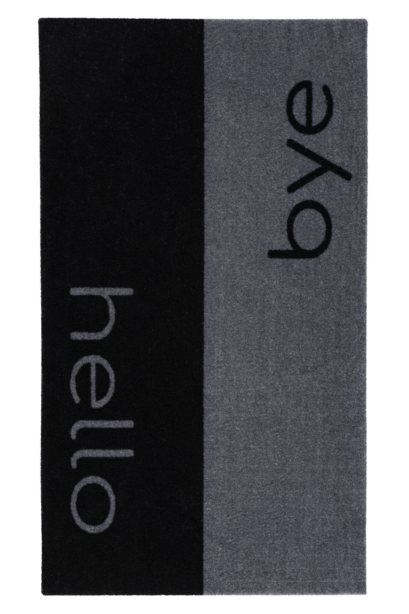 Wasbare Deurmat Binnen – Hello / Bye – Anti-slip & Absorberend, Voor Hal of Entree - Zwart