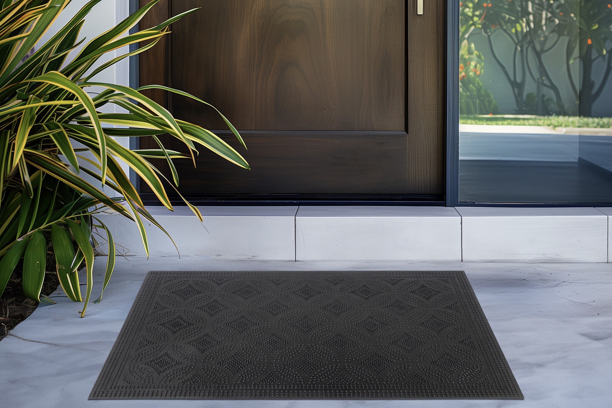 Rubber Mat Buitenmat – Weerbestendig – Deurmat voor Buiten - Zwart
