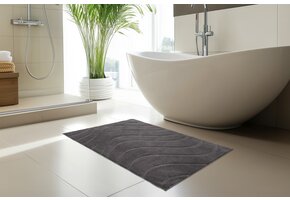 Lina Luxe Badmat – Fluffy - Hotelkwaliteit – Wasbaar & Anti-slip – 100% Polyester, Soft Touch – Grijs
