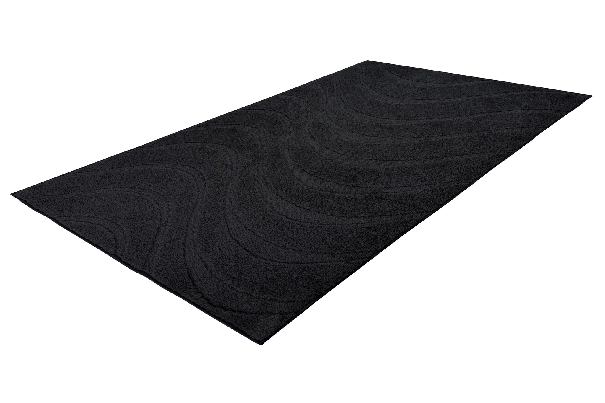 Lina Luxe Badmat – Fluffy - Hotelkwaliteit – Wasbaar & Anti-slip – 100% Polyester, Soft Touch – Zwart