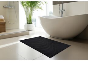 Lina Luxe Badmat – Fluffy - Hotelkwaliteit – Wasbaar & Anti-slip – 100% Polyester, Soft Touch – Zwart