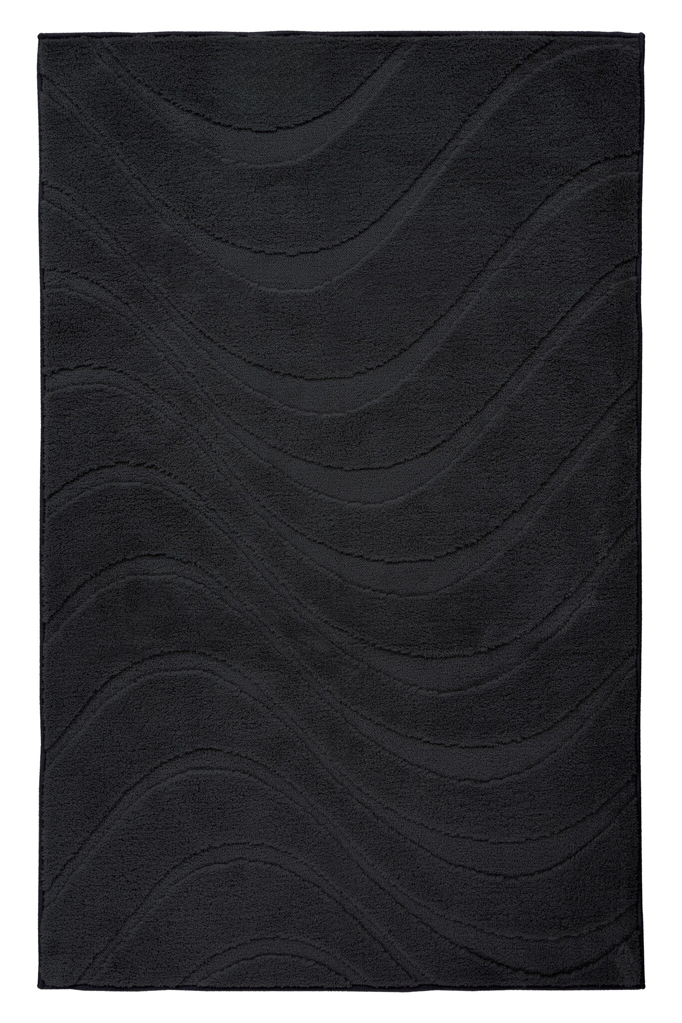 Lina Luxe Badmat – Fluffy - Hotelkwaliteit – Wasbaar & Anti-slip – 100% Polyester, Soft Touch – Zwart