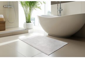 Luxe Badmat – Fluffy - Hotelkwaliteit – Wasbaar & Anti-slip – 100% Polyester, Soft Touch – Zilver