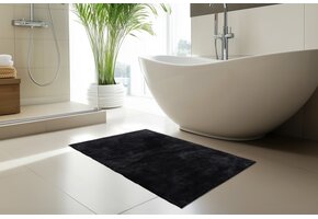 Luxe Badmat – Fluffy - Hotelkwaliteit – Wasbaar & Anti-slip – 100% Polyester, Soft Touch – Zwart