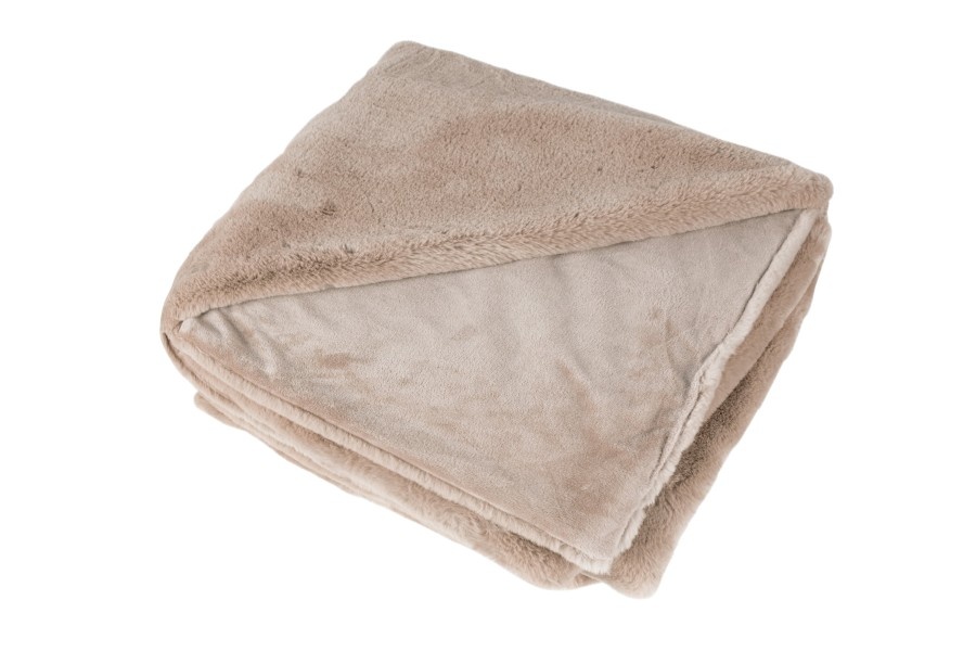 Heaven Soft Plaid- Fluffy Deken - Hoogpolig, 100% Polyester, Super Soft Touch - Licht Taupe