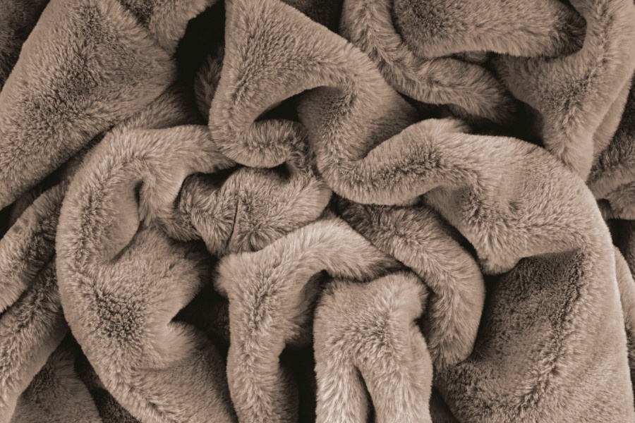 Heaven Soft Plaid- Fluffy Deken - Hoogpolig, 100% Polyester, Super Soft Touch - Licht Taupe
