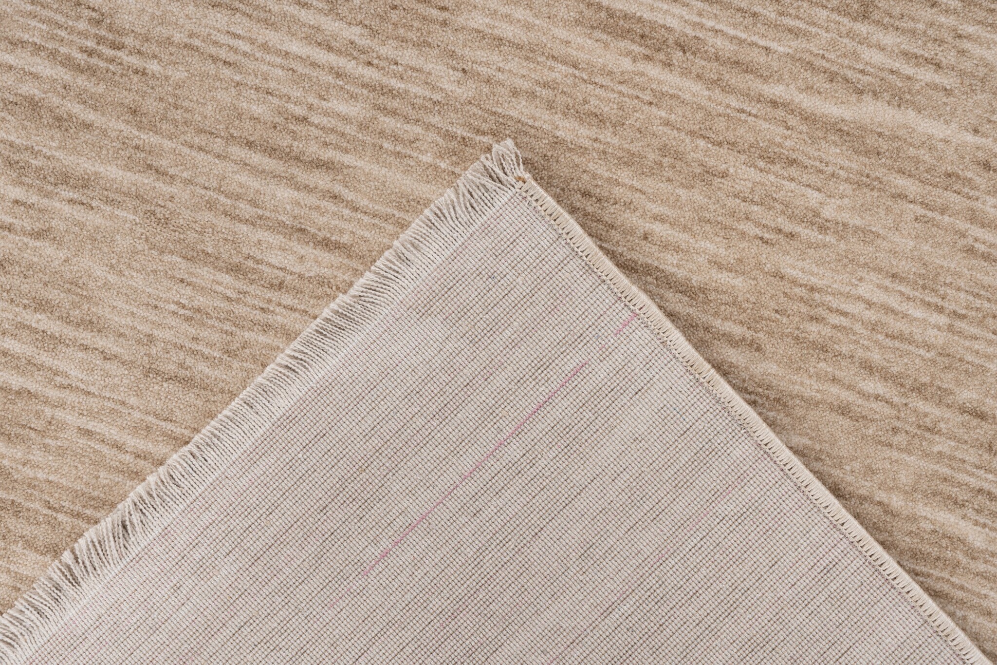 Pandora Soft - Uni Effen Vloerkleed - Laagpolig, 100% Polyester, Soft Touch, Franjes - Beige