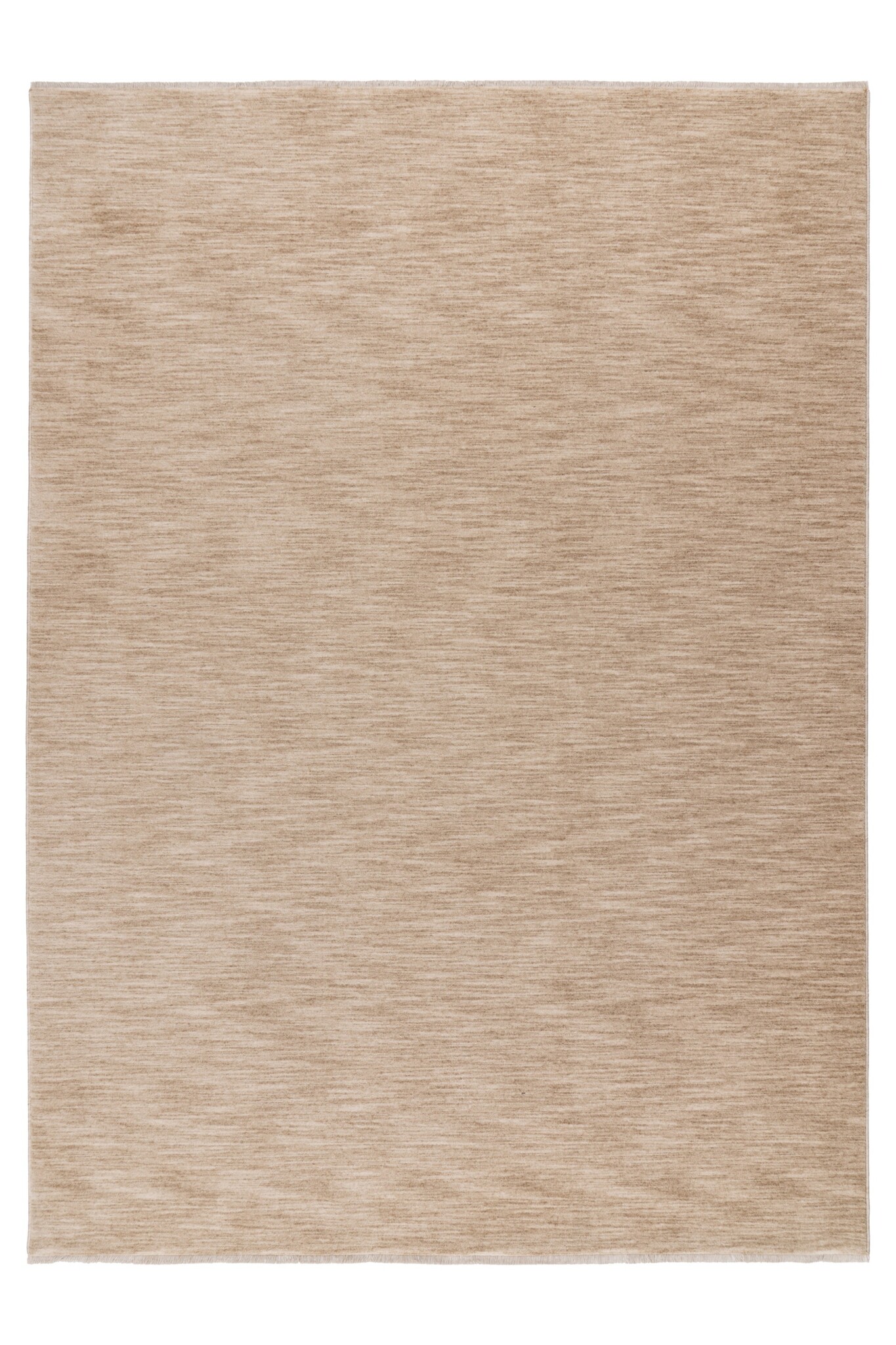 Pandora Soft - Uni Effen Vloerkleed - Laagpolig, 100% Polyester, Soft Touch, Franjes - Beige