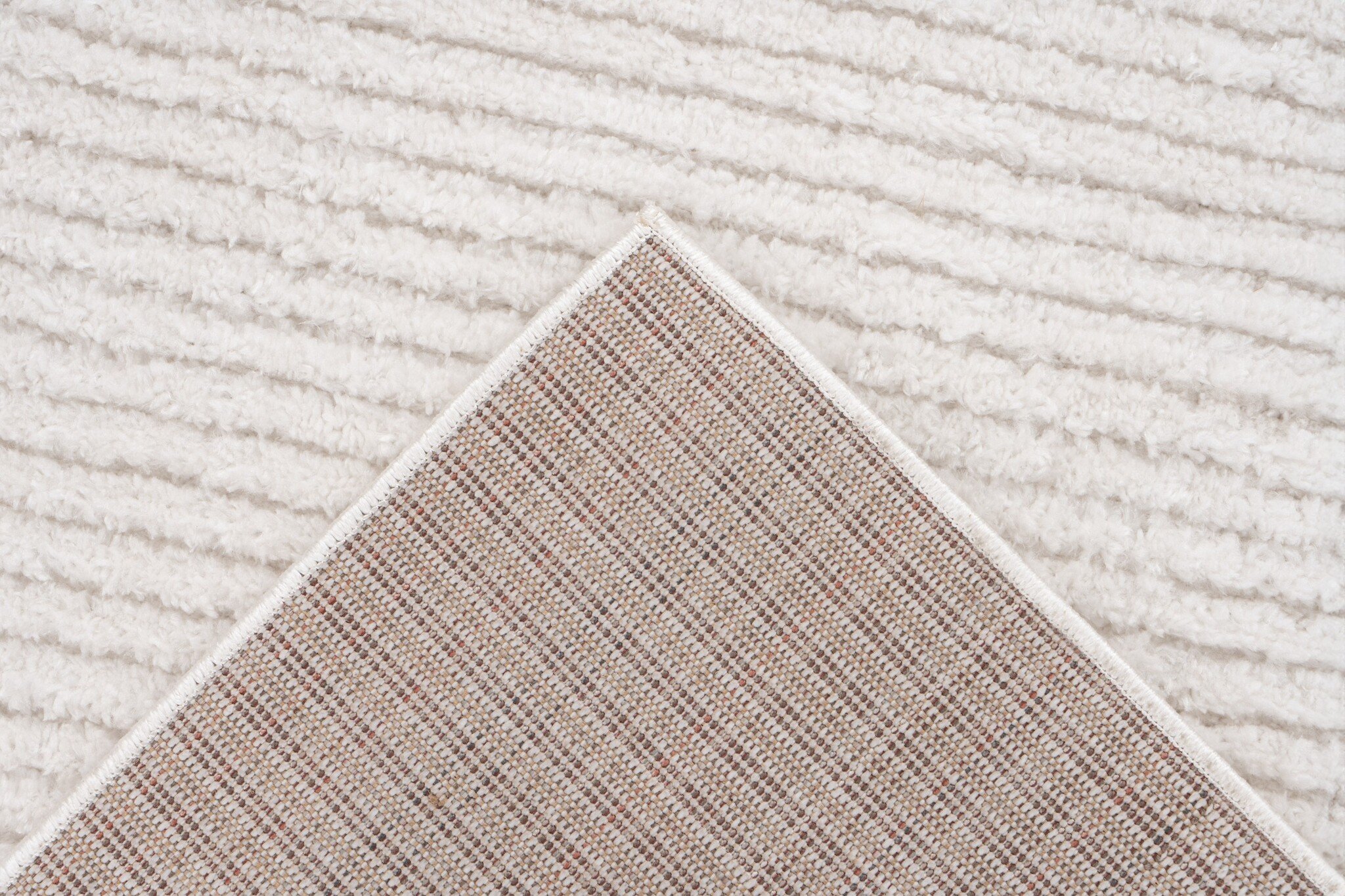 Lotus Home - Uni Modern Vloerkleed - 100% Polyester, Laagpolig, 3D Effect - Creme