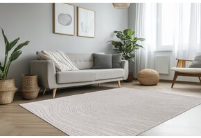 Lotus Home - Abstract Modern Vloerkleed - 100% Polyester, Laagpolig, 3D Effect - Zilver Grijs