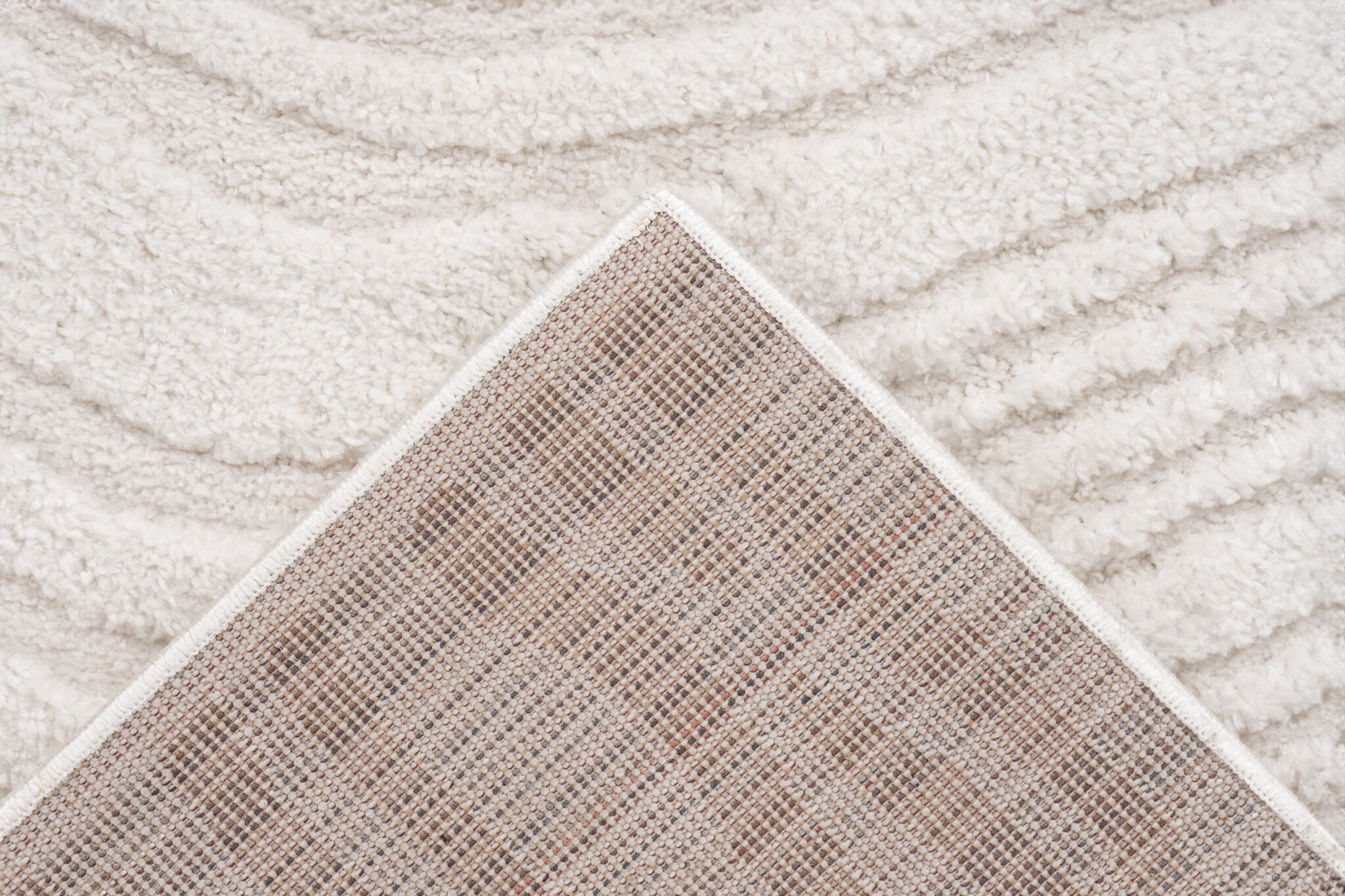 Lotus Home - Abstract Modern Vloerkleed - 100% Polyester, Laagpolig, 3D Effect - Creme