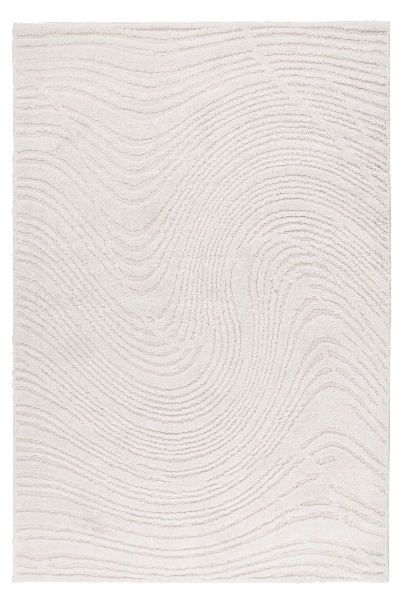 Lotus Home - Abstract Modern Vloerkleed - 100% Polyester, Laagpolig, 3D Effect - Creme