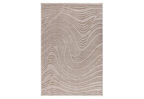 Lotus Home - Abstract Modern Vloerkleed - 100% Polyester, Laagpolig, 3D Effect - Beige