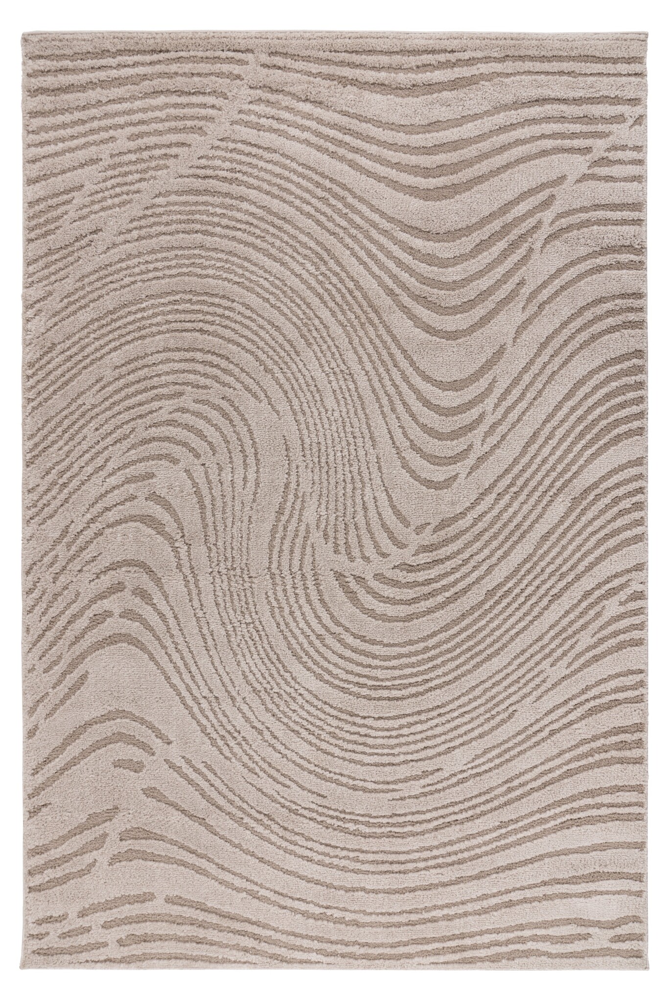 Lotus Home - Abstract Modern Vloerkleed - 100% Polyester, Laagpolig, 3D Effect - Beige