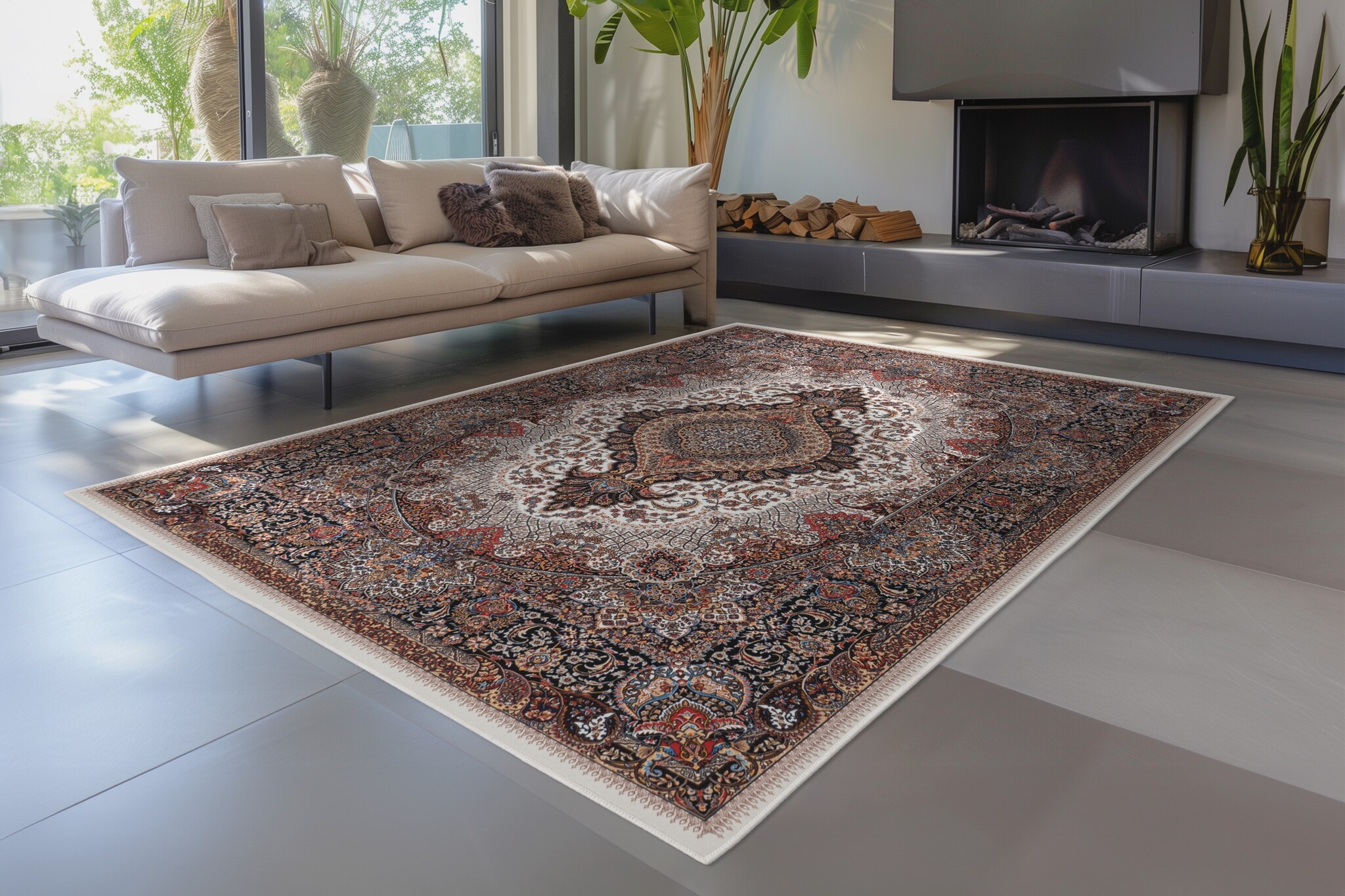 Dunya Isfahan Klassiek Vloerkleed Crème/Multi