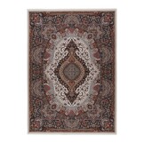 Dunya Klassiek Isfahan - Oosters Vloerkleed - Laagpolig, Wasbaar, Anti-Slip, 100% Polyester - Creme Multi