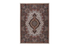 Dunya Klassiek Isfahan - Oosters Vloerkleed - Laagpolig, Wasbaar, Anti-Slip, 100% Polyester - Creme Multi