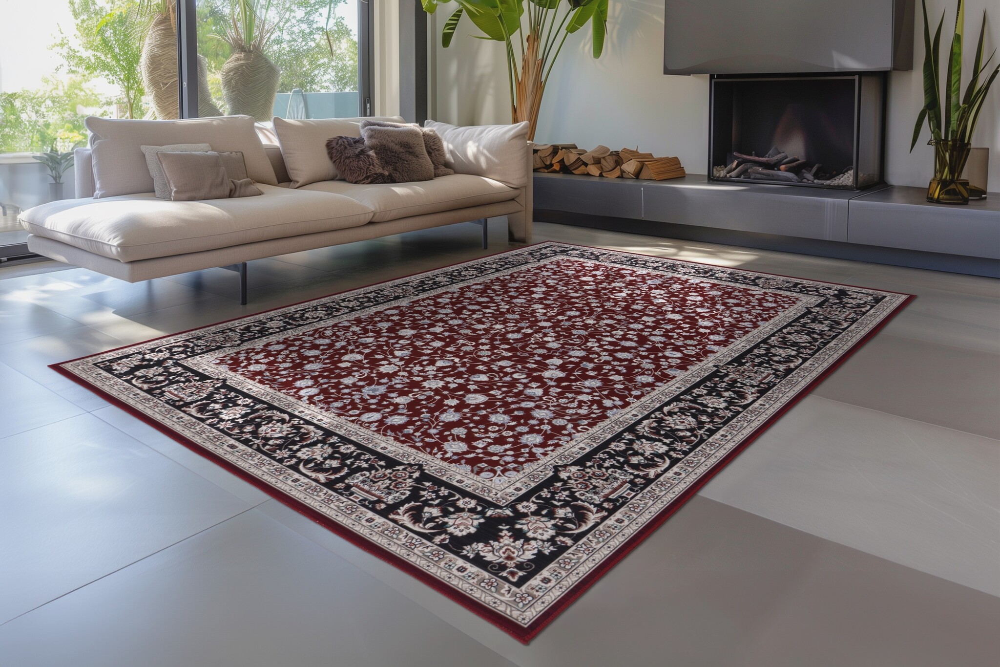 Dunya Nain Klassiek Vloerkleed Rood