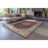 Dunya Klassiek - Oosters Vloerkleed - Laagpolig, Wasbaar, Anti-Slip, 100% Polyester - Rood