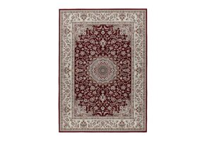 Dunya Klassiek - Oosters Vloerkleed - Laagpolig, Wasbaar, Anti-Slip, 100% Polyester - Rood