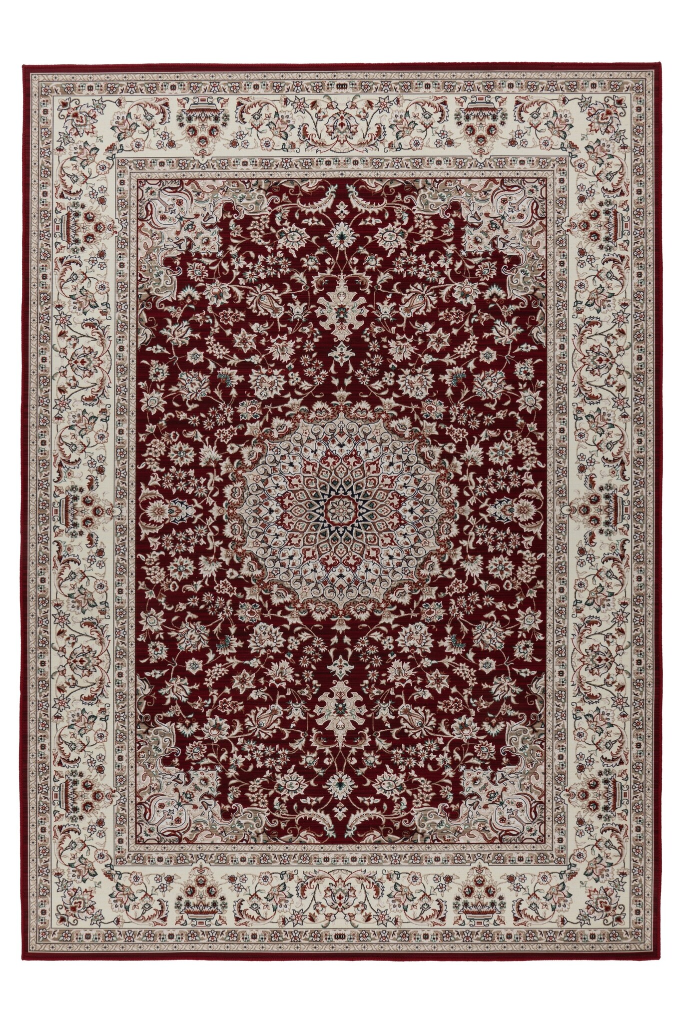 Dunya Klassiek - Oosters Vloerkleed - Laagpolig, Wasbaar, Anti-Slip, 100% Polyester - Rood