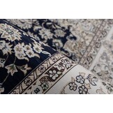 Dunya Klassiek - Oosters Vloerkleed - Laagpolig, Wasbaar, Anti-Slip, 100% Polyester - Blauw