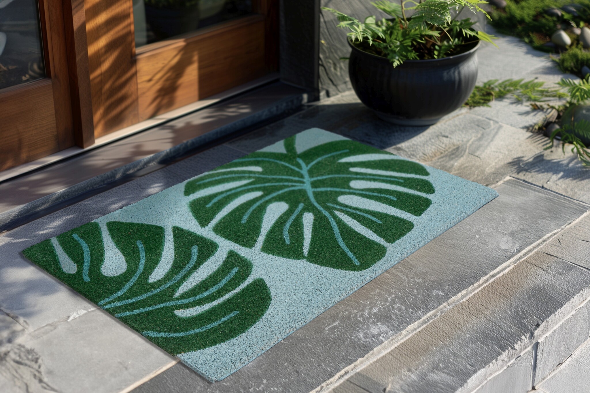 Bilbao Home - Deurmat - Droogloopmat – Groen - 100% Kokosvezel / PVC Rug