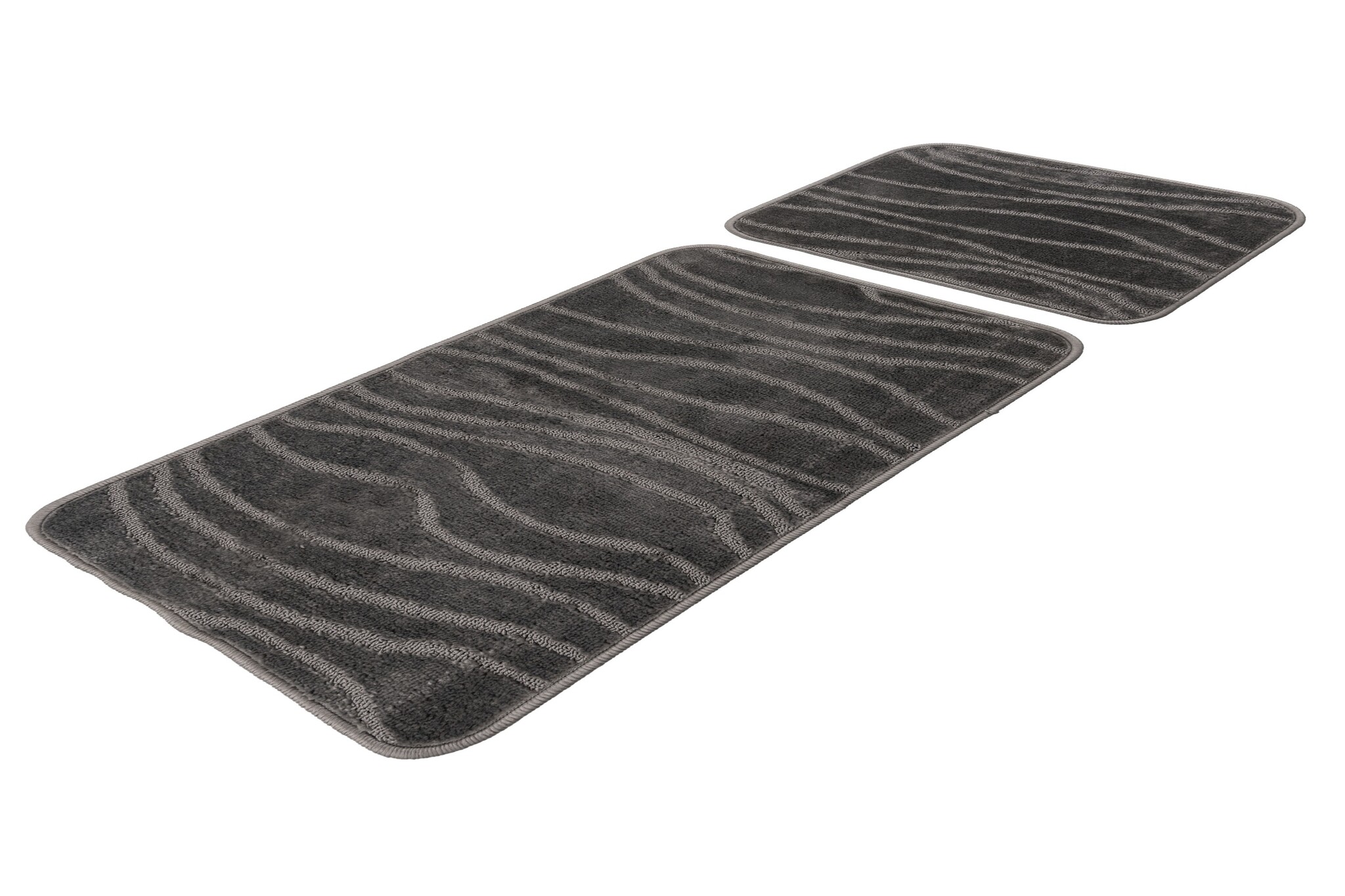 Bari Badmat / Toiletmat - Badkamer Set 2-Delig - Wasbaar - Anti-slip - Grijs