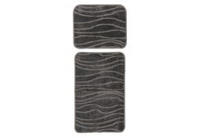 Bari Badmat / Toiletmat - Badkamer Set 2-Delig - Wasbaar - Anti-slip - Grijs